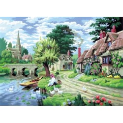 Kit ROYAL LANGNICKEL® Peinture au numéro - Scène de village