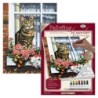 Kit ROYAL LANGNICKEL® Peinture au numero toile sur châssis - Le Chat à la fenêtre - Petit format