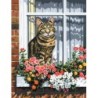 Kit ROYAL LANGNICKEL® Peinture au numero toile sur châssis - Le Chat à la fenêtre - Petit format