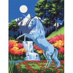 Kit ROYAL LANGNICKEL® Peinture au numero toile sur châssis - La Licorne - Petit format