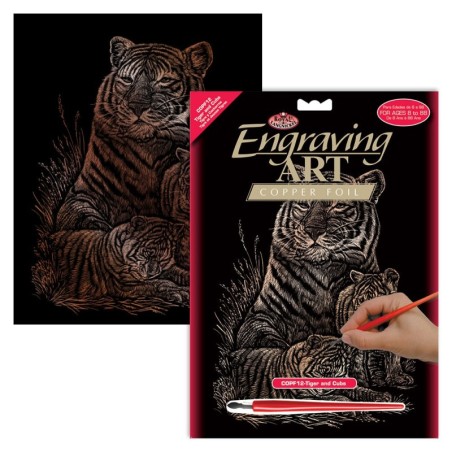 Kit ROYAL LANGNICKEL® Gravure d'Art Cuivre - Maman Tigre et ses petits