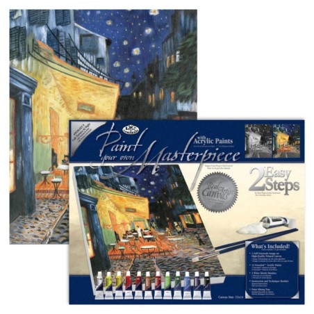 Kit ROYAL LANGNICKEL® Peinture d'art sur châssis - Café at night ( Van Gogh)