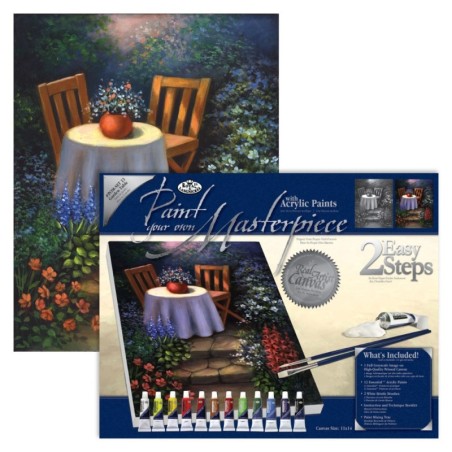 Kit ROYAL LANGNICKEL®  Peinture d'art sur châssis - Table au jardin