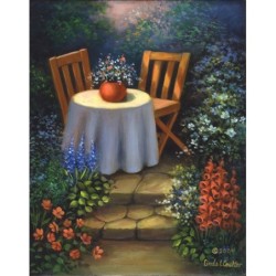 Kit ROYAL LANGNICKEL®  Peinture d'art sur châssis - Table au jardin