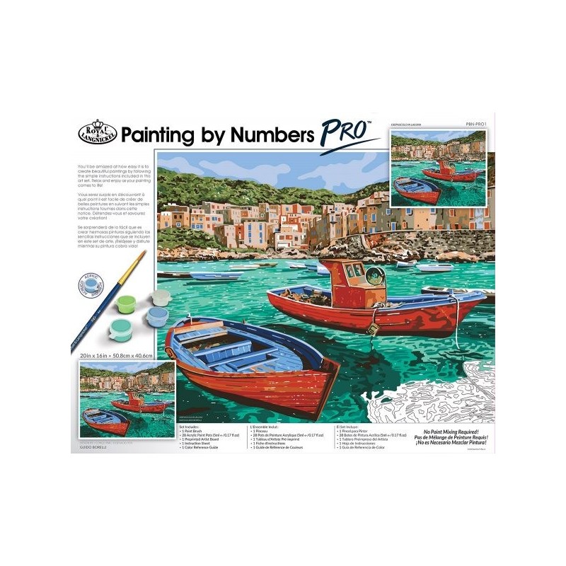 Kit ROYAL LANGNICKEL® Peinture au numéro Pro - Paysage de Bord de Mer