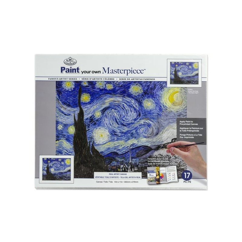 Kit ROYAL LANGNICKEL® Peinture d'art  sur chassis - La Nuit Etoilée ( Van Gogh )