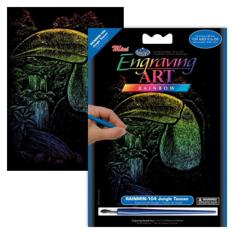 Kit ROYAL LANGNICKEL® Gravure d'Art mini Arc-en-Ciel - Toucan