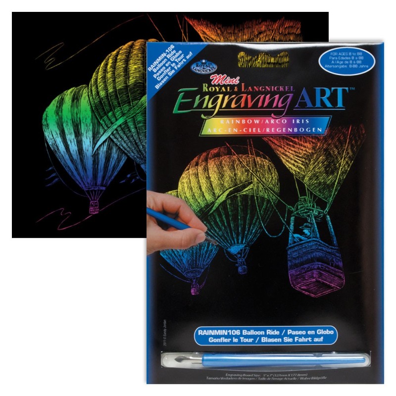 Kit ROYAL LANGNICKEL® Gravure d'Art Arc-en-Ciel - Vol de Montgolfières