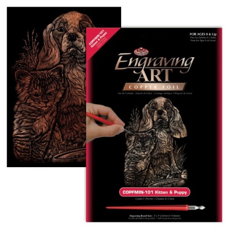 Kit ROYAL LANGNICKEL® Gravure d'Art Cuivre mini - Chaton et Chiot