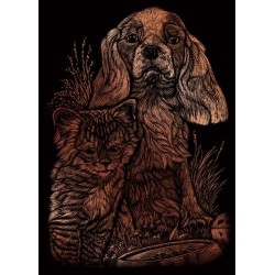Kit ROYAL LANGNICKEL® Gravure d'Art Cuivre mini - Chaton et Chiot