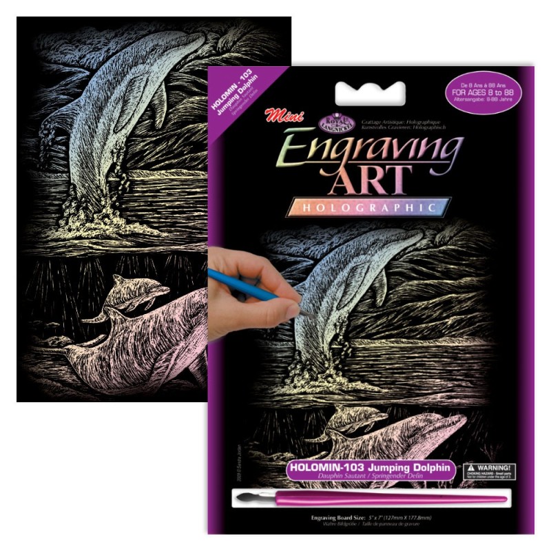 Kit ROYAL LANGNICKEL® Gravure d'Art Holographique mini - Dauphins