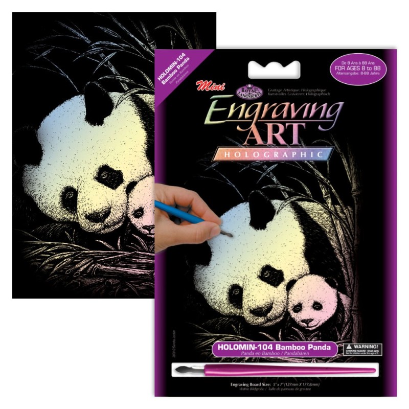 Kit ROYAL LANGNICKEL® Gravure d'Art Holographique mini - Panda