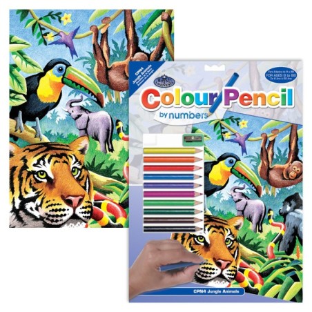 Kit ROYAL LANGNICKEL® Coloriage au numéro - Animaux de la Jungle