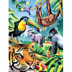 Kit ROYAL LANGNICKEL® Coloriage au numéro - Animaux de la Jungle