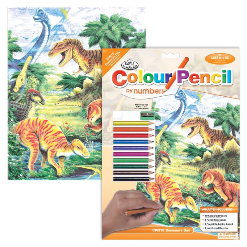 Kit ROYAL LANGNICKEL® Coloriage au numéro - Les Dinosaures