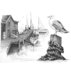 Kit ROYAL LANGNICKEL® Croquis - Esquisse Jetée en bord de mer