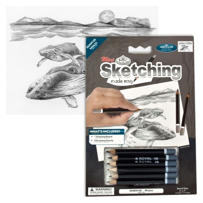Kit ROYAL LANGNICKEL® Sketching - Esquisse Maman Baleine & son petit
