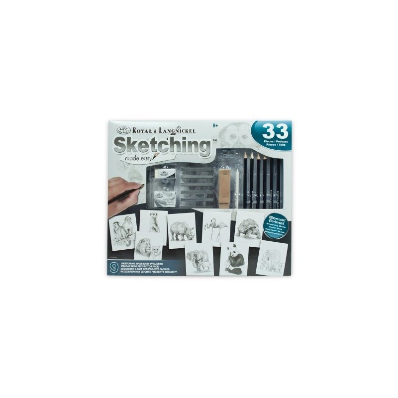 Coffret DELUXE ROYAL LANGNICKEL® 9 projets Croquis - Esquisses Animaux exotiques