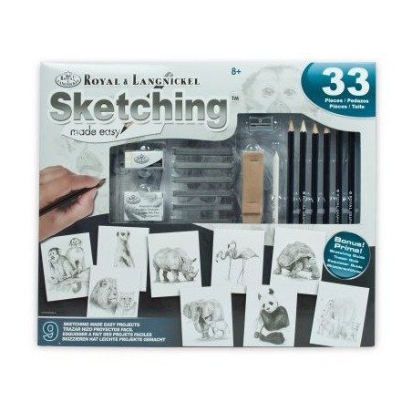 Coffret DELUXE ROYAL LANGNICKEL® 9 projets Croquis - Esquisses Animaux exotiques