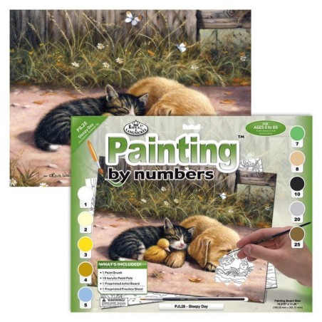 Kit ROYAL LANGNICKEL® Peinture au numéro Junior Grand Format - Petit moment de sieste