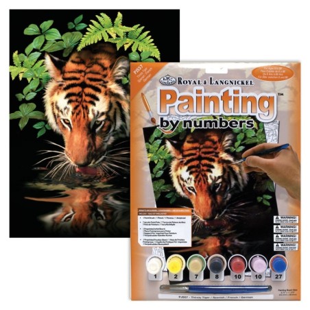 Kit ROYAL LANGNICKEL Peinture au numéro Junior Petit Format - Tigre au bord de la rivière