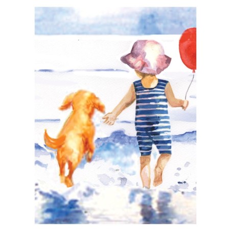 Kit ROYAL LANGNICKEL Peinture au numéro Junior Petit Format - Aquarelle de l'enfant au bord de l'eau