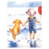 Kit ROYAL LANGNICKEL Peinture au numéro Junior Petit Format - Aquarelle de l'enfant au bord de l'eau