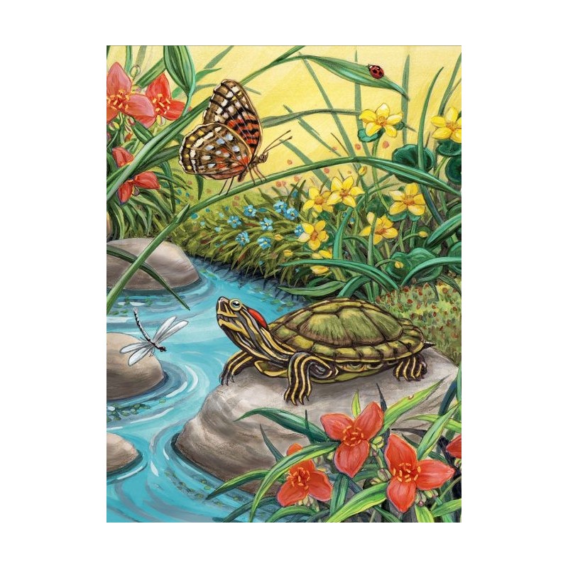 Kit ROYAL LANGNICKEL Peinture au numéro Junior Petit Format - La tortue sur son caillou