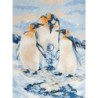 Kit ROYAL LANGNICKEL Peinture au numéro Junior Petit Format - Famille de pingouins sous la neige