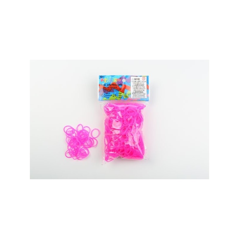 Elastiques RAINBOW LOOM Rose Jelly