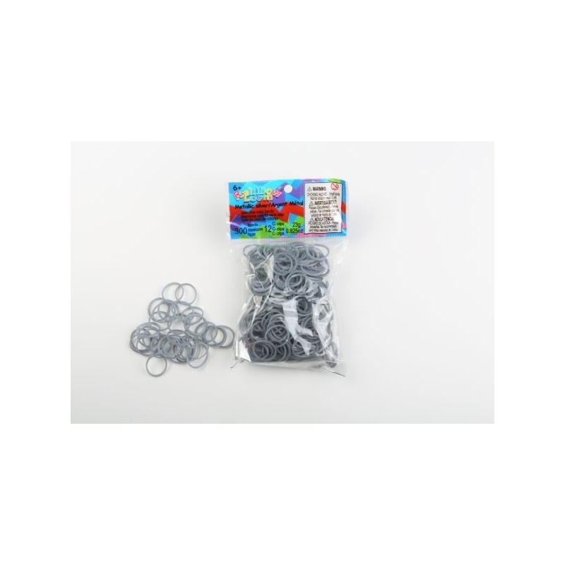 Elastiques RAINBOW LOOM Argent Métal