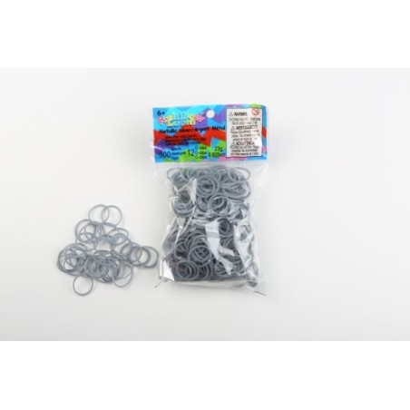 Elastiques RAINBOW LOOM Argent Métal