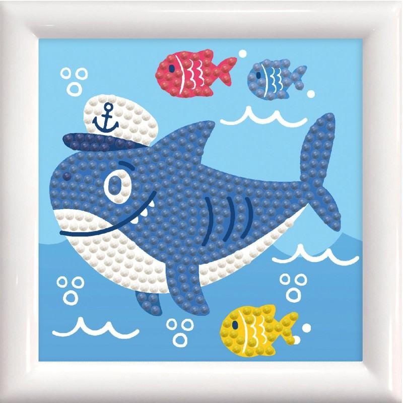 Kit DIAMOND DOTZ® avec cadre Capitaine requin