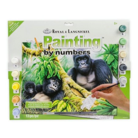 Kit ROYAL LANGNICKEL® Peinture au numéro Junior Grand Format - Gorilles des montagnes