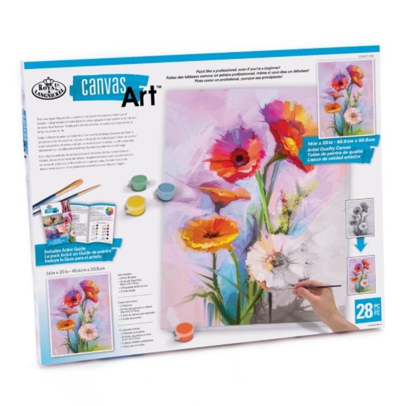 Kit ROYAL LANGNICKEL® Peinture d'art sur châssis  - Bouquet de fleurs