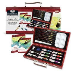 Coffret bois ROYAL LANGNICKEL® Peinture aquarelle 25 pcs