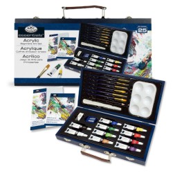 Coffret bois ROYAL LANGNICKEL® Peinture acrylique 25 pcs