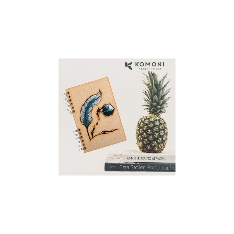 carnet bois komoni plume et encre