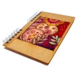 Carnet bois rechargeable KOMONI® – Modèle Fleurs roses