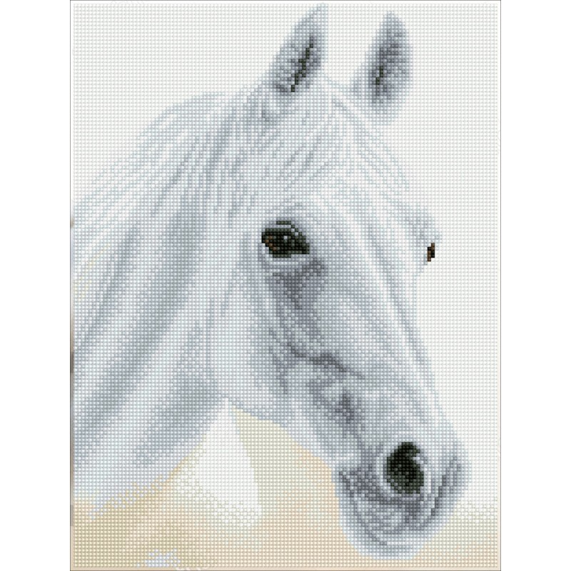 DIAMOND DOTZ® Carré Cheval blanc - Intermédiaire