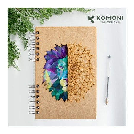 carnet bois komoni lion carnet bois komoni lion