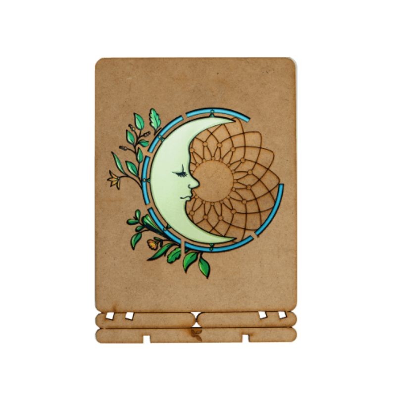 Carte postale bois KOMONI® – Modèle Lune