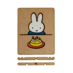 Carte postale bois KOMONI® – Modèle Joyeux anniversaire Miffy