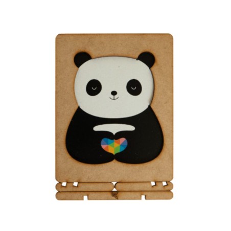 Carte bois panda love_Komoni