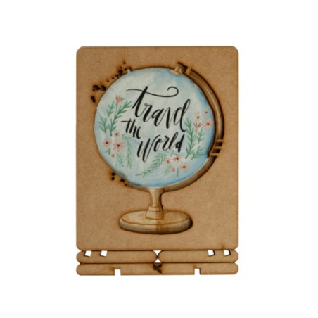 Carte bois travel the world