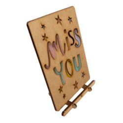 Carte postale bois KOMONI® – Modèle Miss you