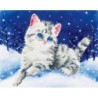 Kit DIAMOND DOTZ® Chaton dans la Neige - Avec cadre