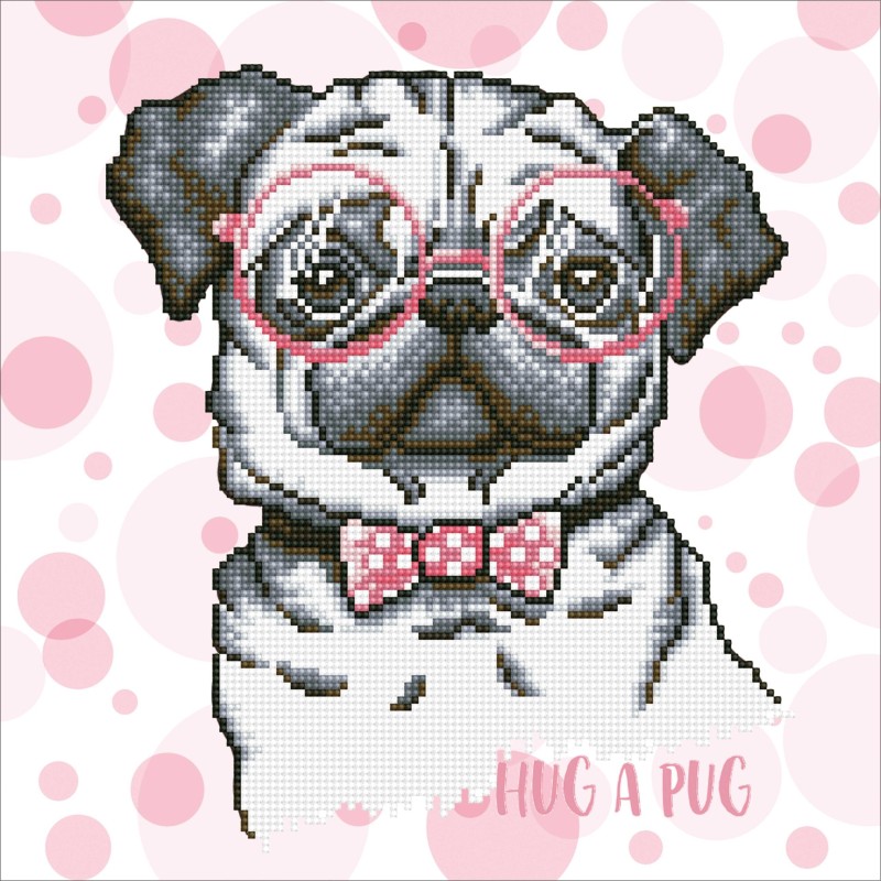 Kit DIAMOND DOTZ® Chien Bouledogue à lunettes - Sans cadre