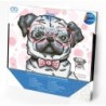 Kit DIAMOND DOTZ® Chien Bouledogue à lunettes - Avec cadre