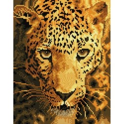 Kit DIAMOND DOTZ® Jaguar à l'affût - Avec cadre